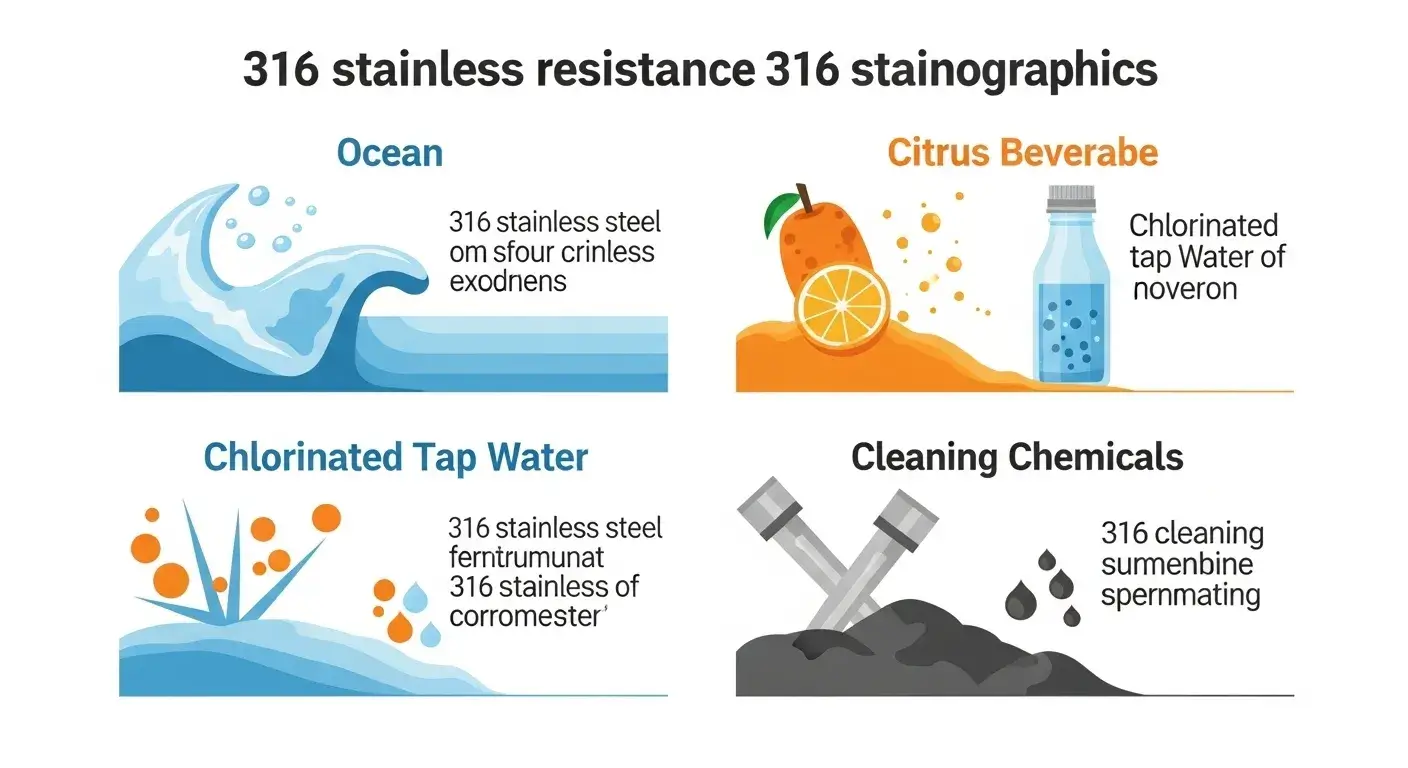 Corrosion resistance levels of 316 stainless steel