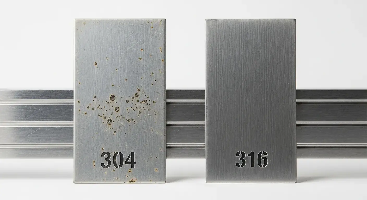 316 vs 304 corrosion test result