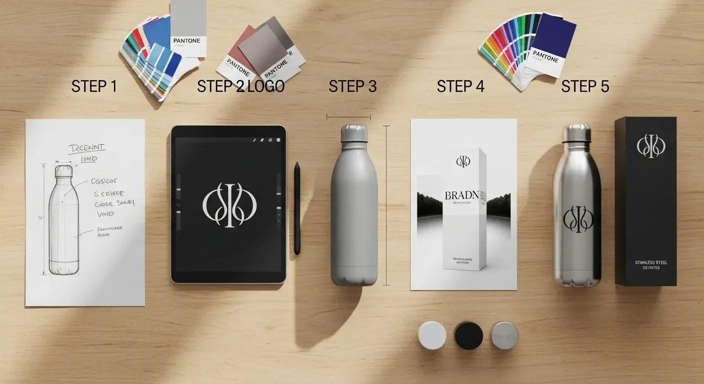 Workflow from concept to finished custom bottle