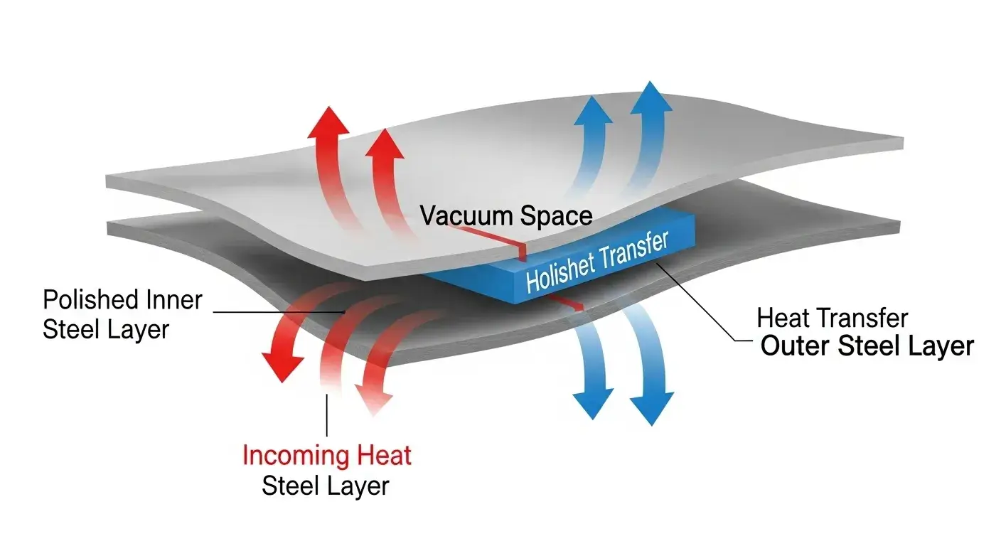 Diagram showing blocked heat transfer