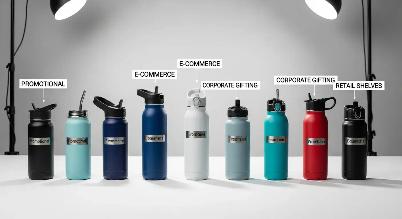 Various stainless steel bottles for different business types