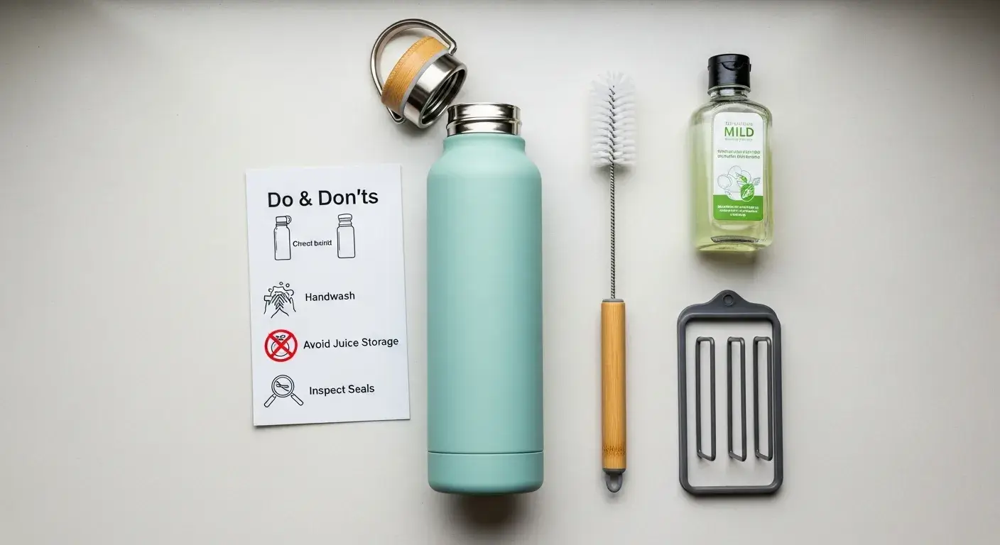 Care guide for safe stainless steel bottle use