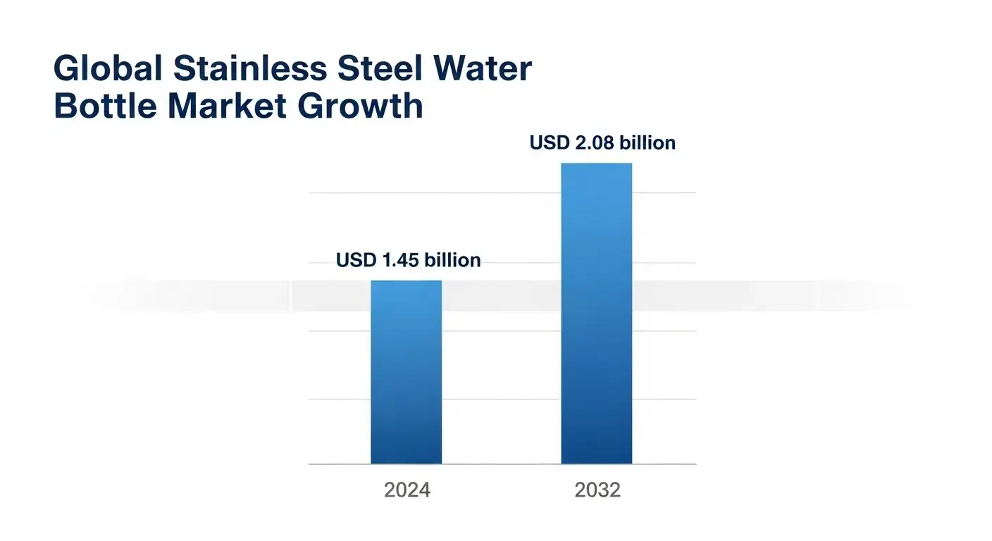 Chart showing global stainless steel bottle market growth from 2024 to 2032