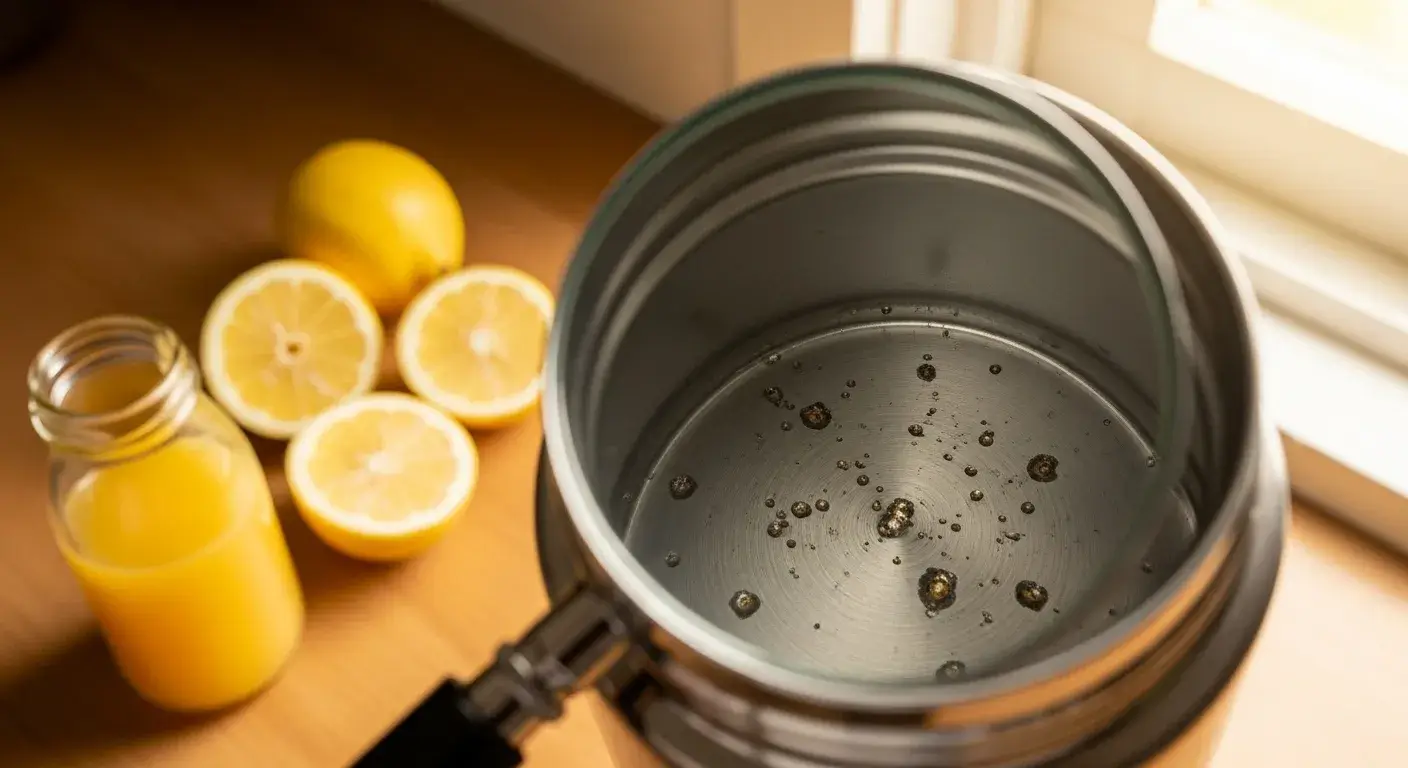 Pitting corrosion inside thermos from acidic juice