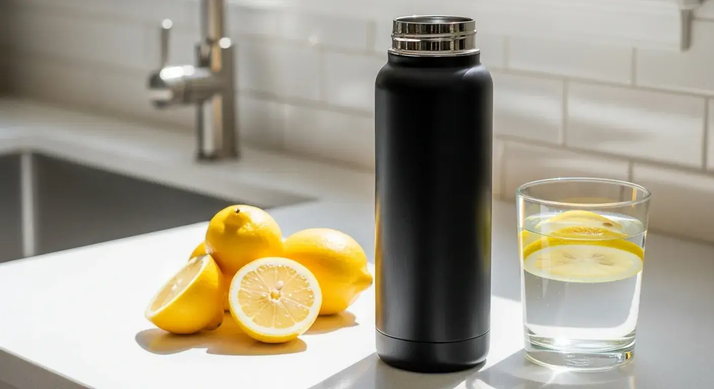 Premium 304-grade bottle in kitchen setting