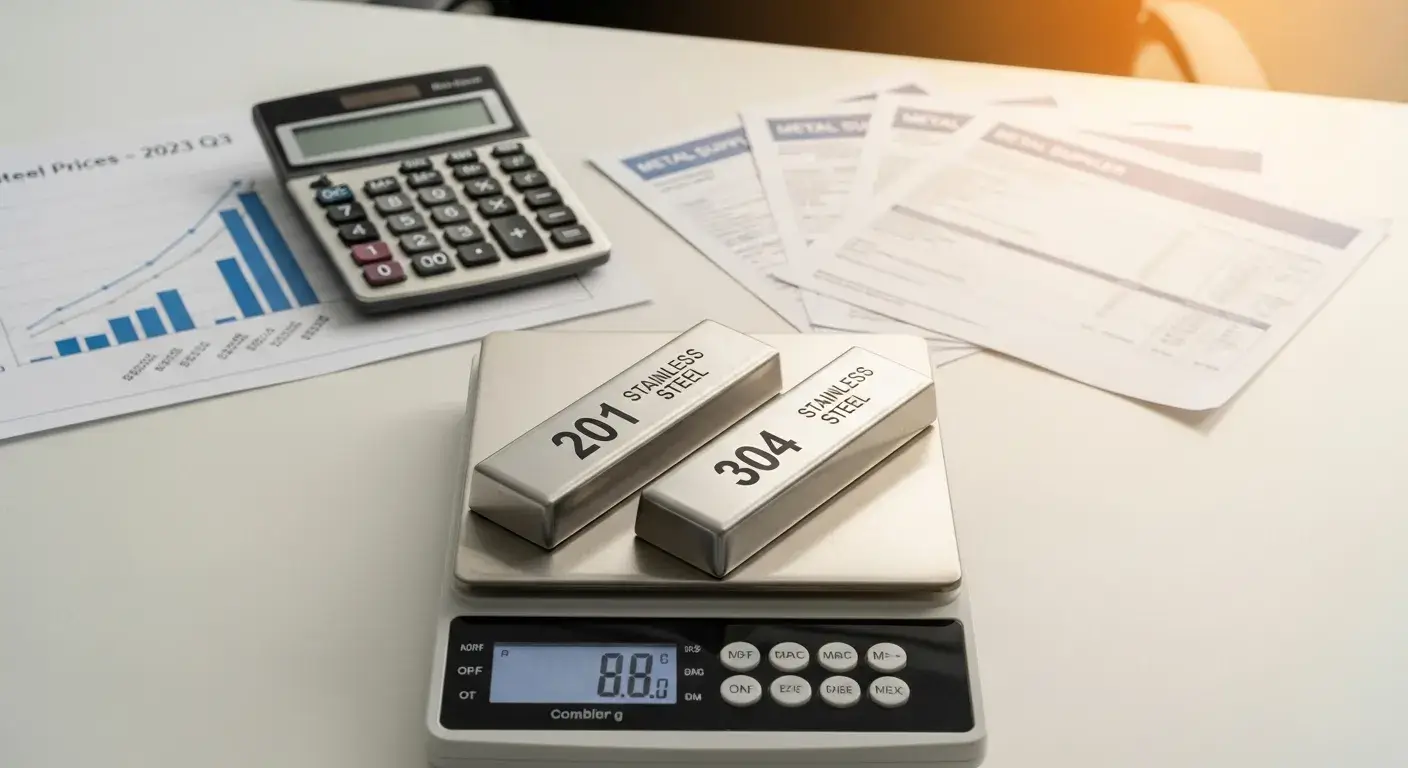 Cost breakdown between 201 and 304 stainless steel