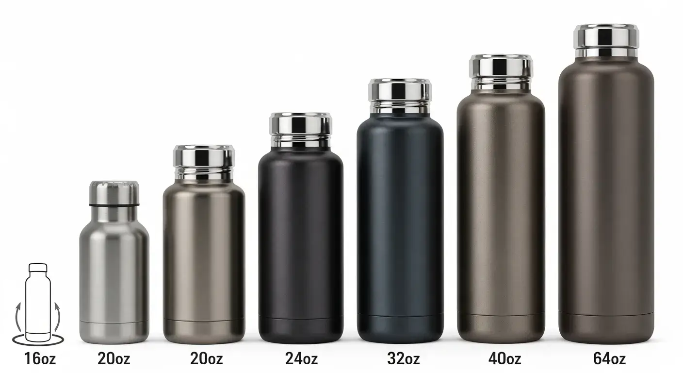 Bottle dimension and capacity comparison lineup