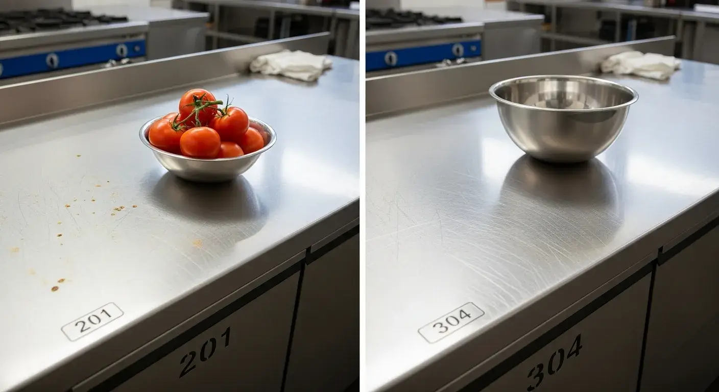 304 vs 201 stainless in food-safe settings