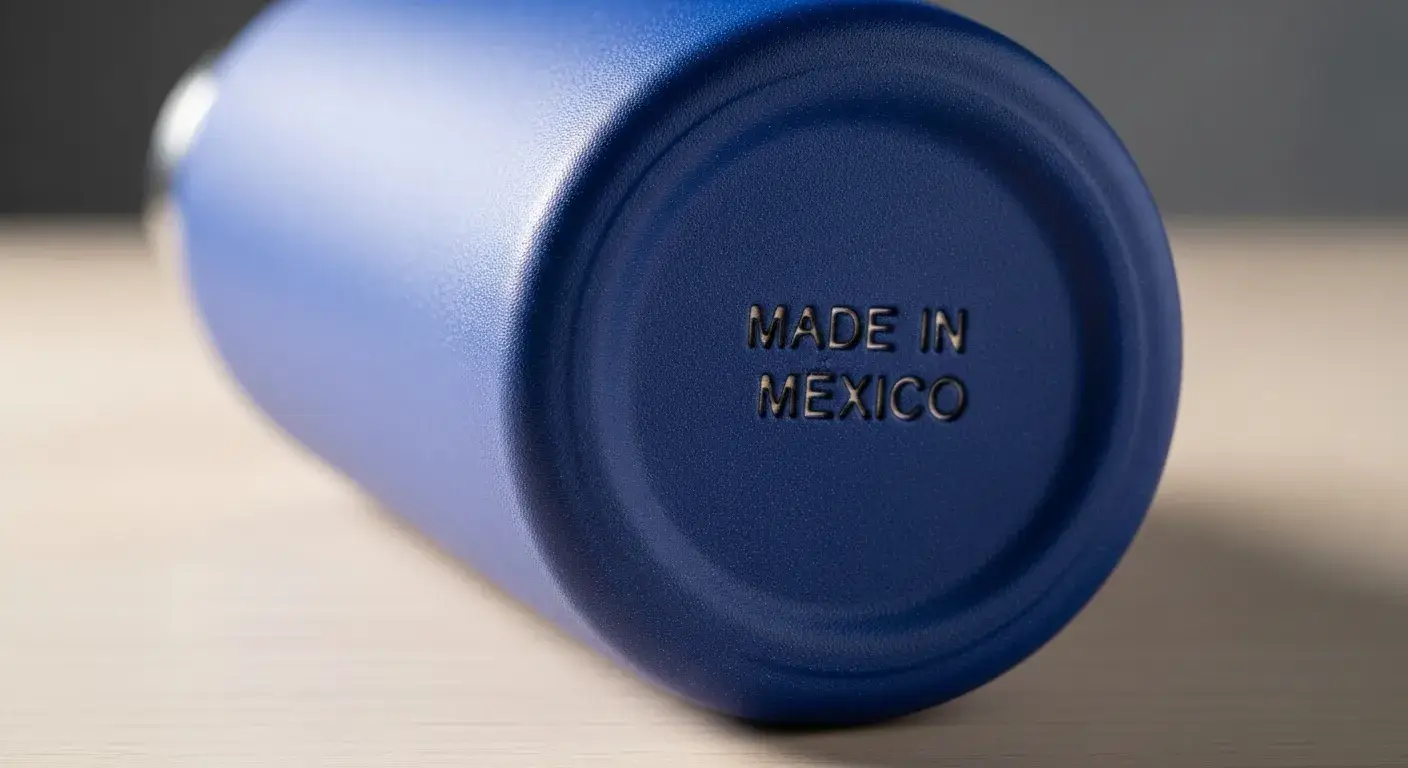 Laser-etched Made in Mexico stamp on bottle base