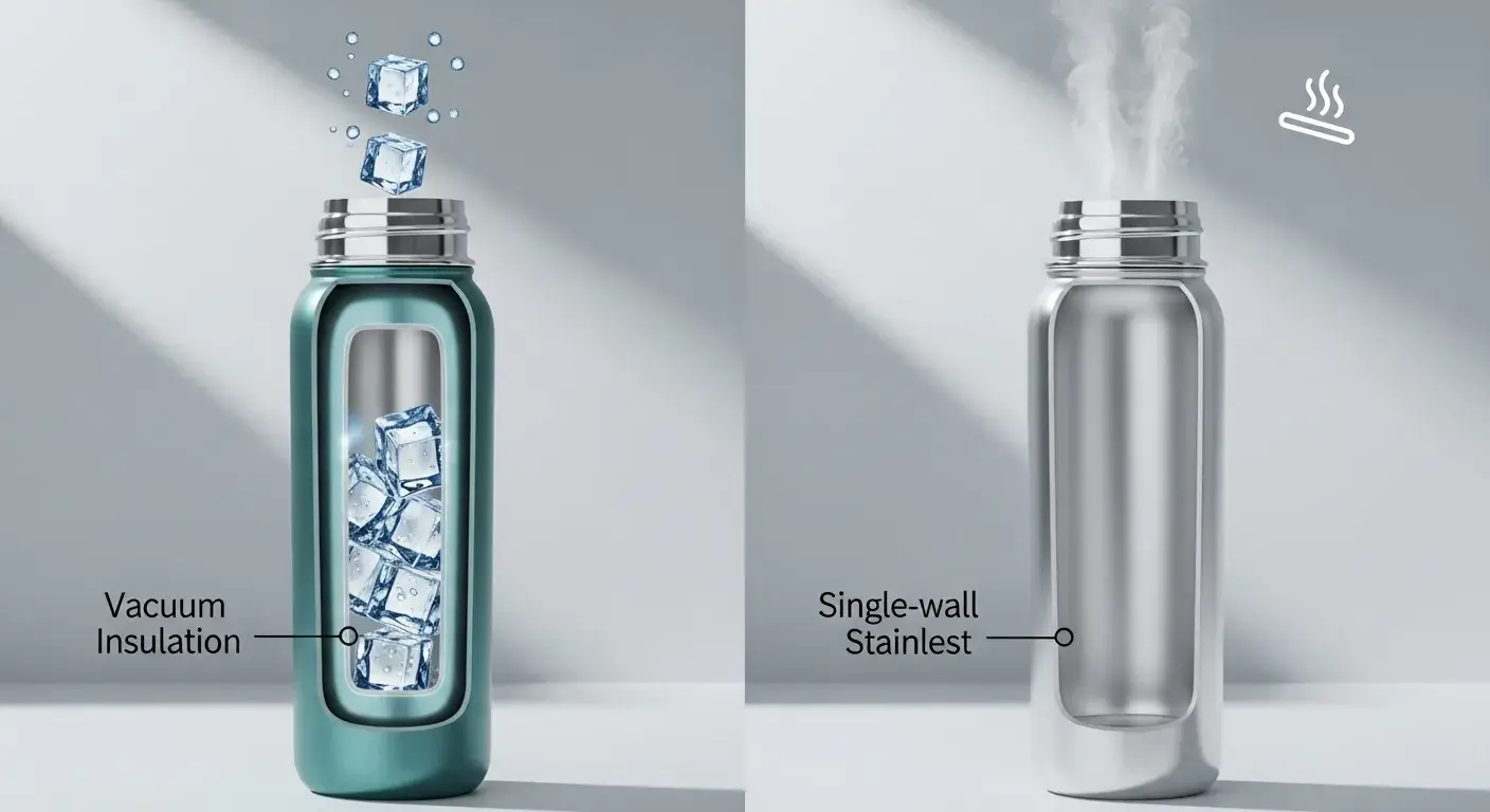 Insulated vs single-wall stainless bottle comparison