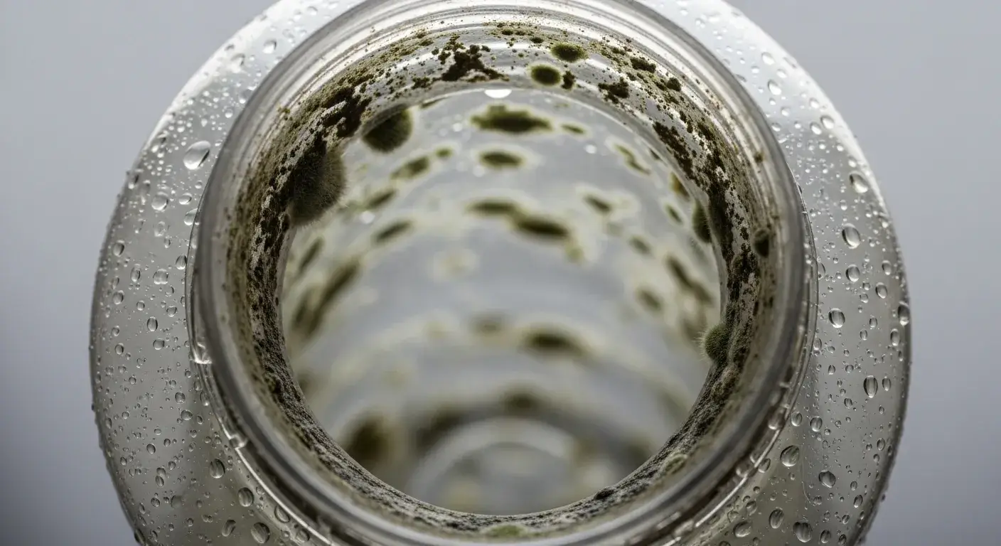 Bacteria risk from dirty bottle Mold and residue inside reusable water bottle