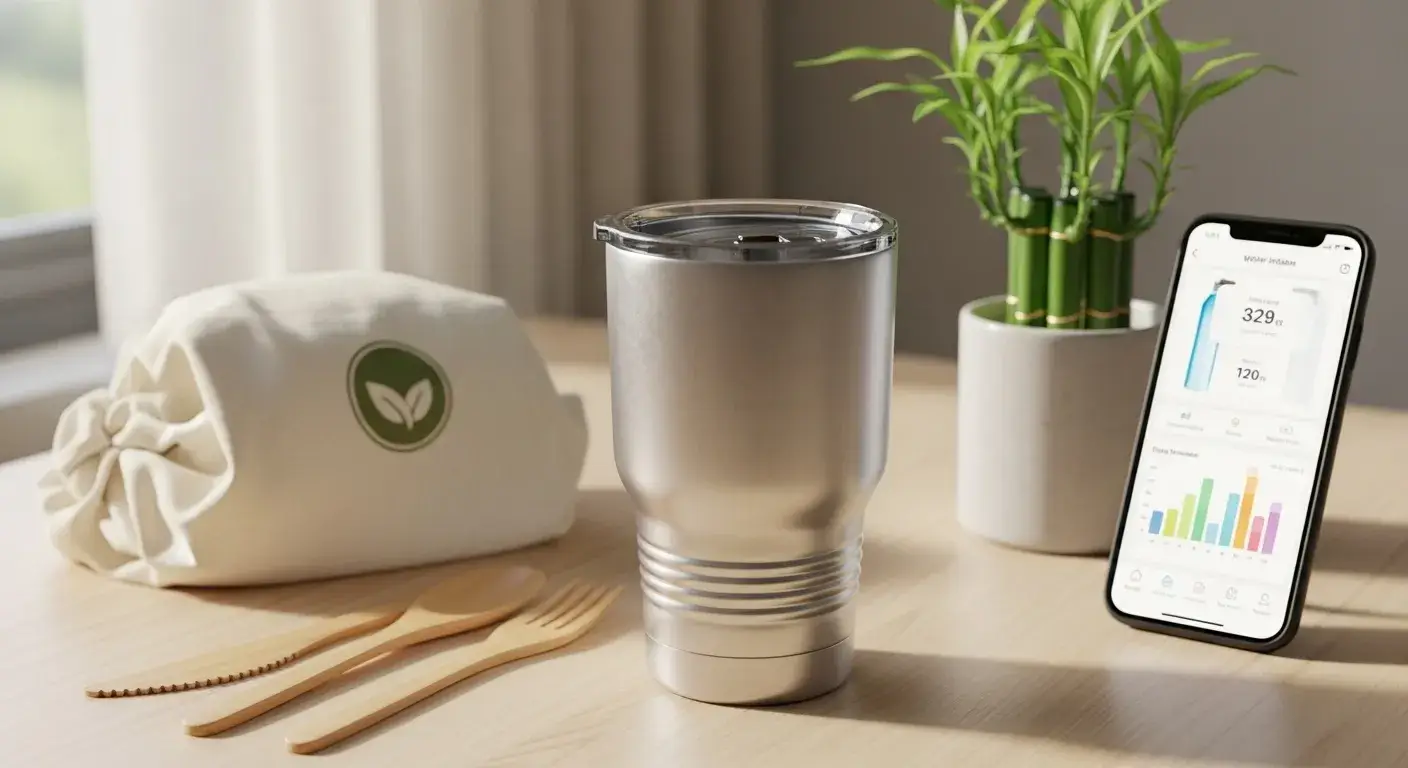 Tumbler with sustainable and health features