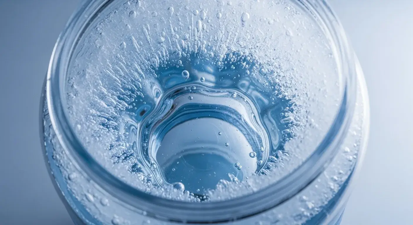 Ice pressure cracking Partially frozen bottle with bulging ice pocket