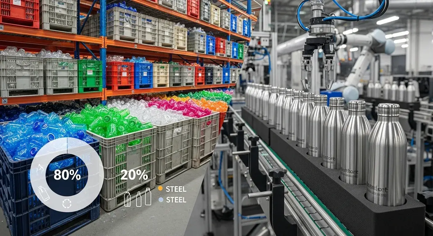 Plastic vs Steel production USA steel vs plastic water bottle production