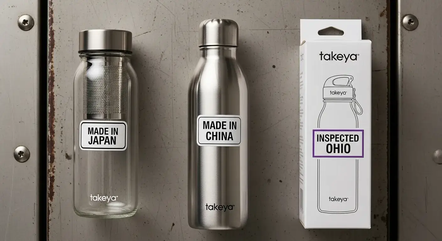 Takeya bottles made in China and Japan