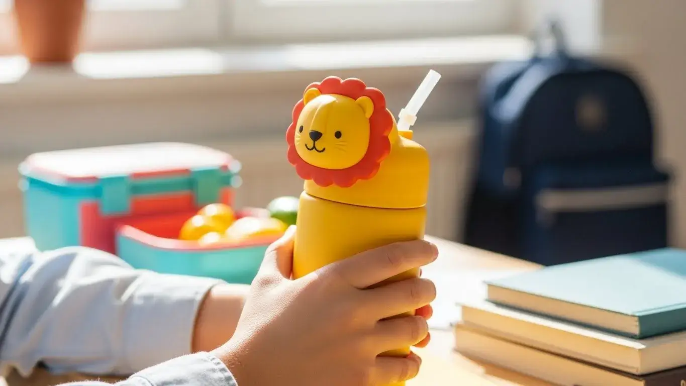 Asobu Bestie bottle with animal lid