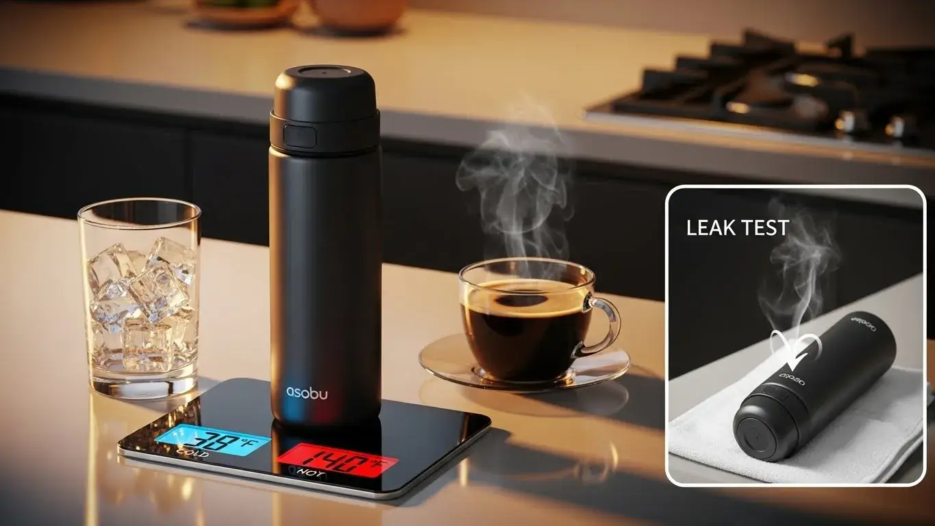 Asobu bottle with temperature test