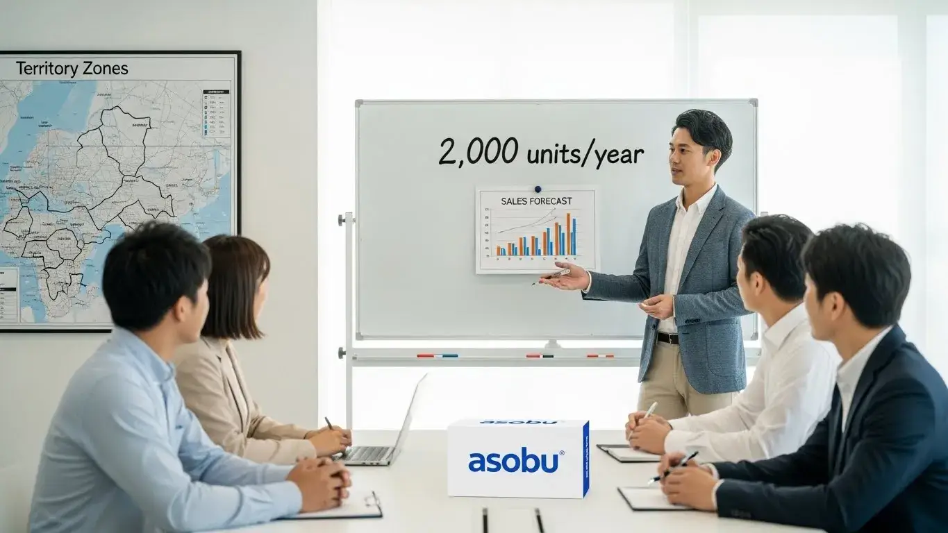 Business owner pitching Asobu exclusivity plan