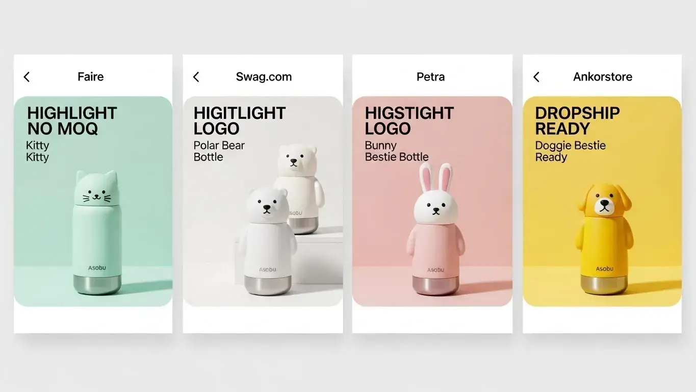 Grid of logos: Faire, Petra, Swag.com, Ankorstore