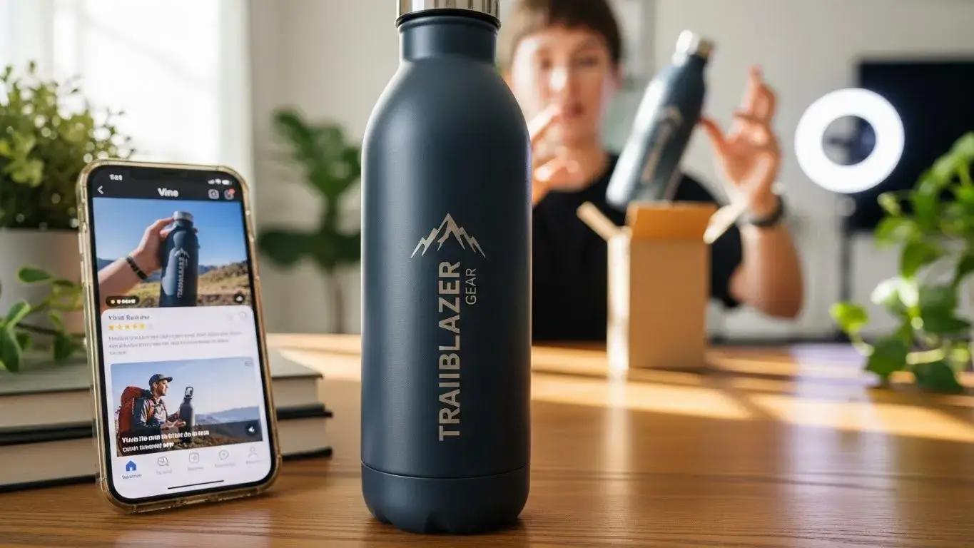 Custom logo etched on insulated water bottles for branding