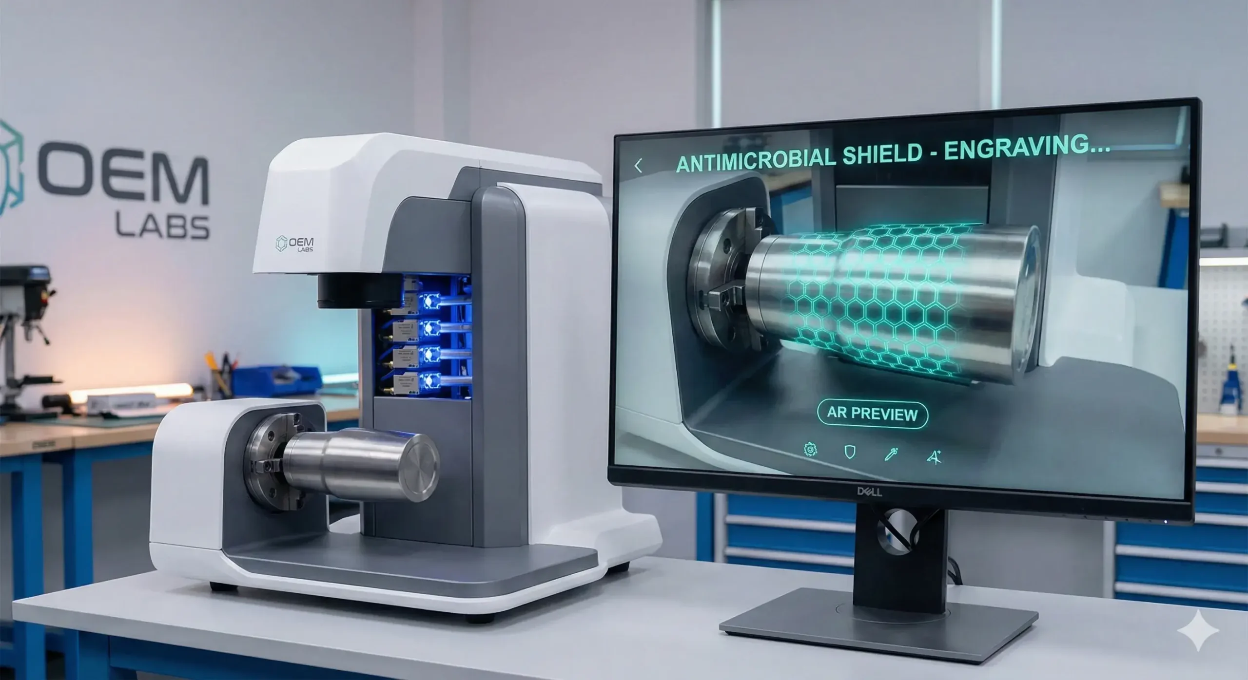 2025 engraving tech trends Hybrid laser setup with AR engraving preview on screen