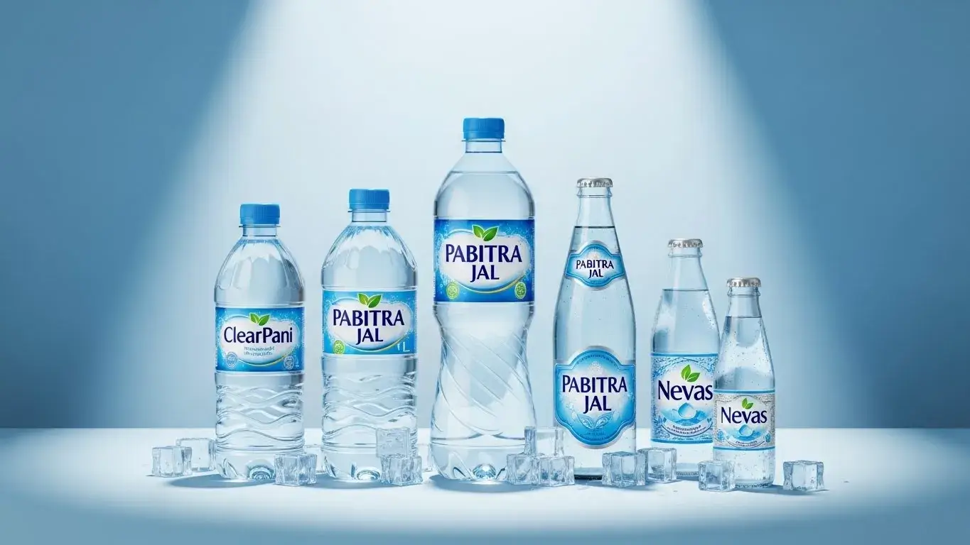 Branded bottled water lineup from Kolkata